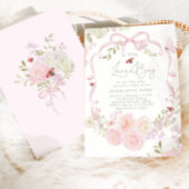 Little Love Bug Pink Bow Baby Shower Einladung
