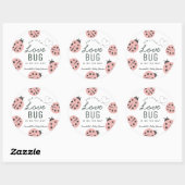 Little Love Bug Pink Ladybug Baby Shower Runder Aufkleber (Blatt)