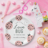 Little Love Bug Pink Ladybug Birthday Paper Plates Pappteller (Party)