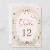 Little Love Bug Rustic Vintage Table Number (Vorderseite)
