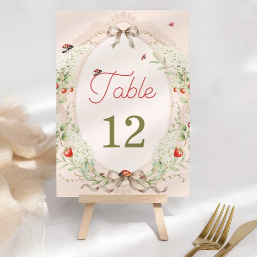 Little Love Bug Rustic Vintage Table Number