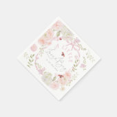 Little Love Bug Wildflower Pink Bow Baby Shower Serviette (Ecke)