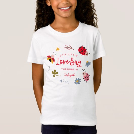 Little Lovebug Girl Birthday Party T-Shirt (Vorderseite)