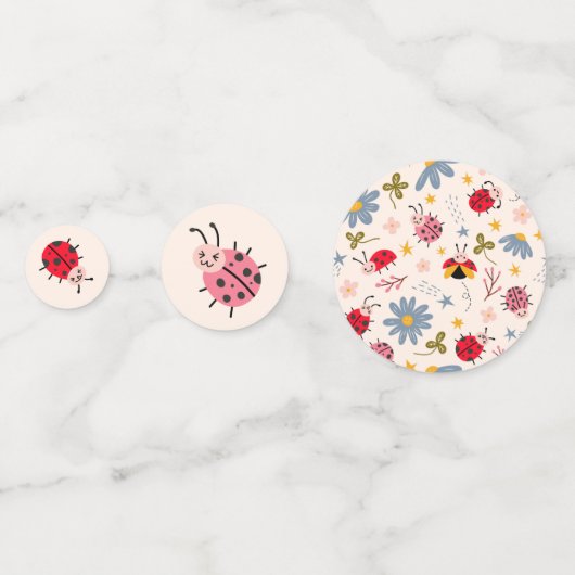 Little Lovebug Ladybug Birthday Party Konfetti (Rückseiten)