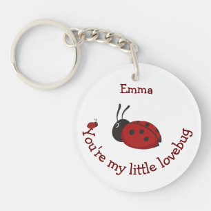 Little Lovebug Niedliche Ladybug Quote Individuell Schlüsselanhänger