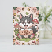 Little Lovely Wolf Dankeskarte (Stehend Vorderseite)
