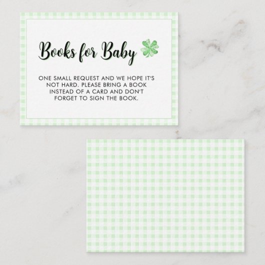 Little Lucky Charm Baby Shower Books for Baby Begleitkarte (Vorne/Hinten)