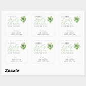 Little Lucky Charm ist auf dem Weg Baby Shower Quadratischer Aufkleber (Blatt)