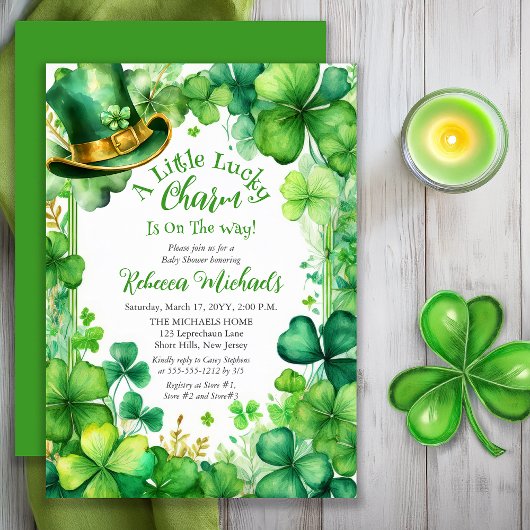 Little Lucky Charm St. Patrick’s Day Baby Shower Einladung