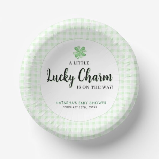 Little Lucky Charm St Patrick's Baby Shower Pappteller (Vorderseite)