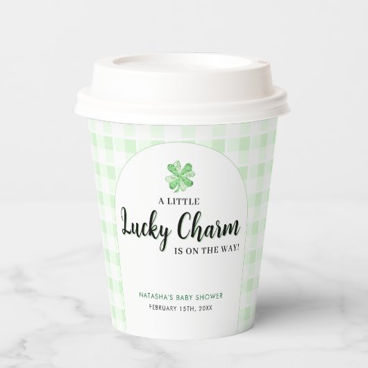 Little Lucky Charm | St Patrick's Day Baby Shower Pappbecher (Vorderseite)