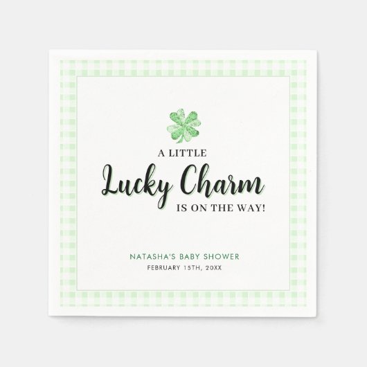Little Lucky Charm | St Patrick's Day Baby Shower Serviette (Vorderseite)