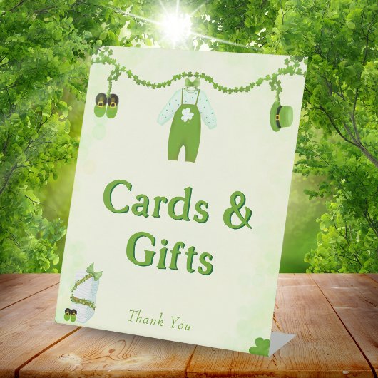 Little Lucky One Kleeblatt Baby Boy Cards & Gifts Sockelschild