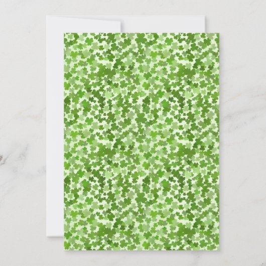 Little Lucky One Kleeblatt Baby Girl Outfit Einladung (Rückseite)