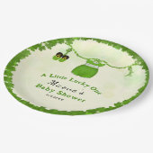 Little Lucky One Kleeblatt Baby Girl Outfit Pappteller (Schrägansicht)