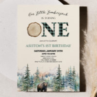 Little Lumberjack Bear Green 1. Geburtstag Party