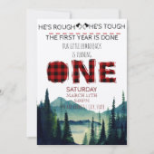 Little Lumberjack Birthday Invite - Buffalo Karier Einladung (Vorderseite)