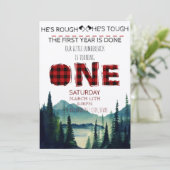 Little Lumberjack Birthday Invite - Buffalo Karier Einladung (Stehend Vorderseite)