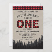 Little Lumberjack Erster Geburtstag Einladung (Vorderseite)