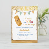 Little Lumpia On The Way Filipino Baby Shower Einladung (Stehend Vorderseite)