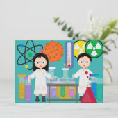 Little Mad Scientists - Einladung zum Geburtstag (Stehend Vorderseite)