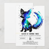 Little Magical Fox Digital Boy Geburtstag Einladung (Vorne/Hinten)