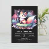 Little Magical Fox Geburtstag digital Einladung (Stehend Vorderseite)