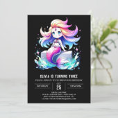 Little Magical Mermaid Birthday Einladung (Stehend Vorderseite)