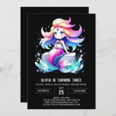 Little Magical Mermaid Birthday Einladung (Vorne/Hinten)