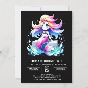 Little Magical Mermaid Birthday Einladung