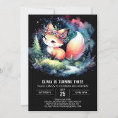 Little Majestic Fox Geburtstag digital Einladung (Vorderseite)