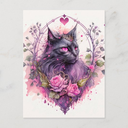 Little Majestic Kitty Cat Witz | Halloween Postkarte (Vorderseite)
