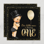 Little Man 1. Geburtstag Einladung (Vorne/Hinten)