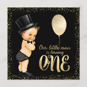 Little Man 1. Geburtstag Einladung