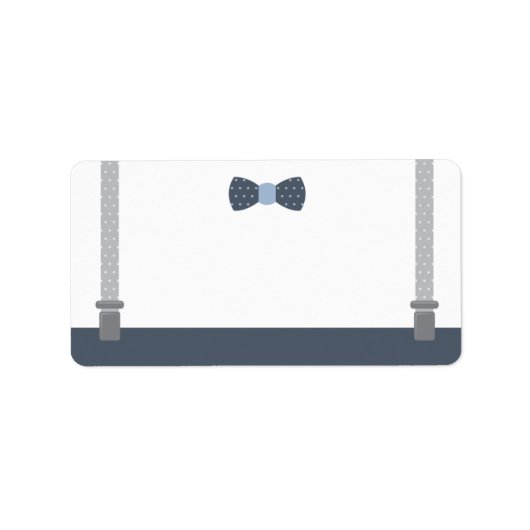 Little Man Address Label, blau und grau Adressaufkleber (Vorne)