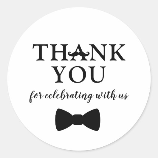 Little Man Aufkleber, Baby-Dusche Runder Aufkleber (Vorderseite)