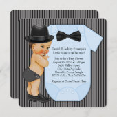 Little Man Baby Boy Dusche Einladung (Vorne/Hinten)