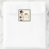 Little Man Baby Boy Dusche Quadratischer Aufkleber (Tasche)