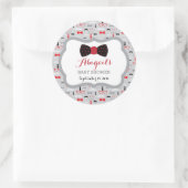 Little Man Baby Duschaufkleber, schwarz, rot, grau Runder Aufkleber (Tasche)