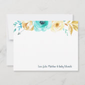 Little Man Baby Dusche Aquamarin Blue Danke (Rückseite)