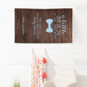Little Man Baby Dusche | Rustic Wood Bowtie Banner (Insitu)