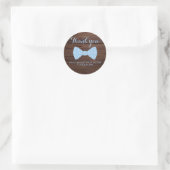 Little Man Baby Dusche | Rustic Wood Bowtie Runder Aufkleber (Tasche)