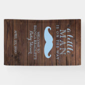 Little Man Baby Dusche | Rustic Wood Mustache Banner (Horizontal)