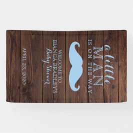 Little Man Baby Dusche | Rustic Wood Mustache Banner