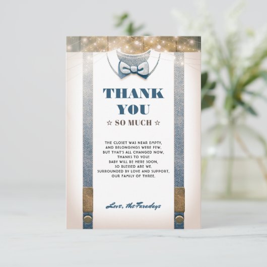 Little Man Baby Dusche | Rustikales Land Vielen Da Einladung (Stehend Vorderseite)