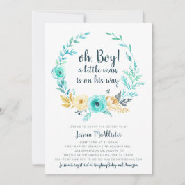 Little Man Baby Shower Einladung Aquamarin Gray Ca
