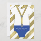 Little Man Baby Shower Einladung, blau, Imitats Go Einladung (Rückseite)