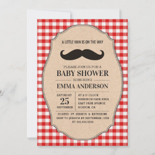 Little Man Baby Shower Einladung Land Mustache
