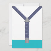 Little Man Baby Shower Einladung Navy Aquamarin Aq (Rückseite)