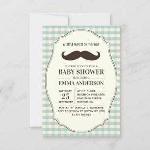Little Man Baby Shower Invitation Boy - Mustache Einladung